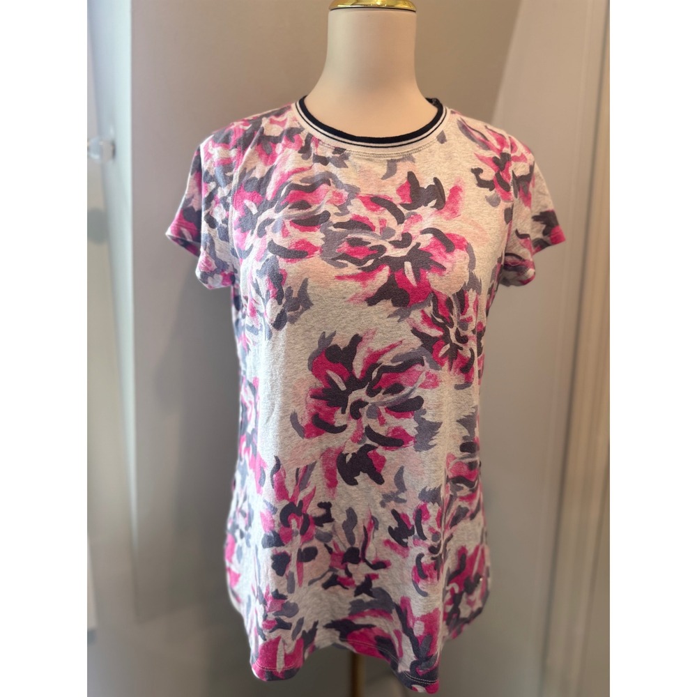 Calvin Klein Performance Floral Print Stretch Tee | Size Medium